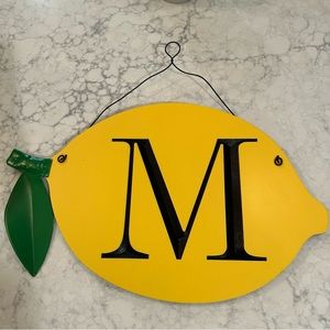 M Initial Lemon Sign